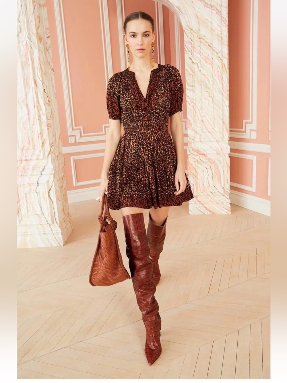 Ulla Johnson Mariana Leopard
Print 100% Cotton Dress Sz 4